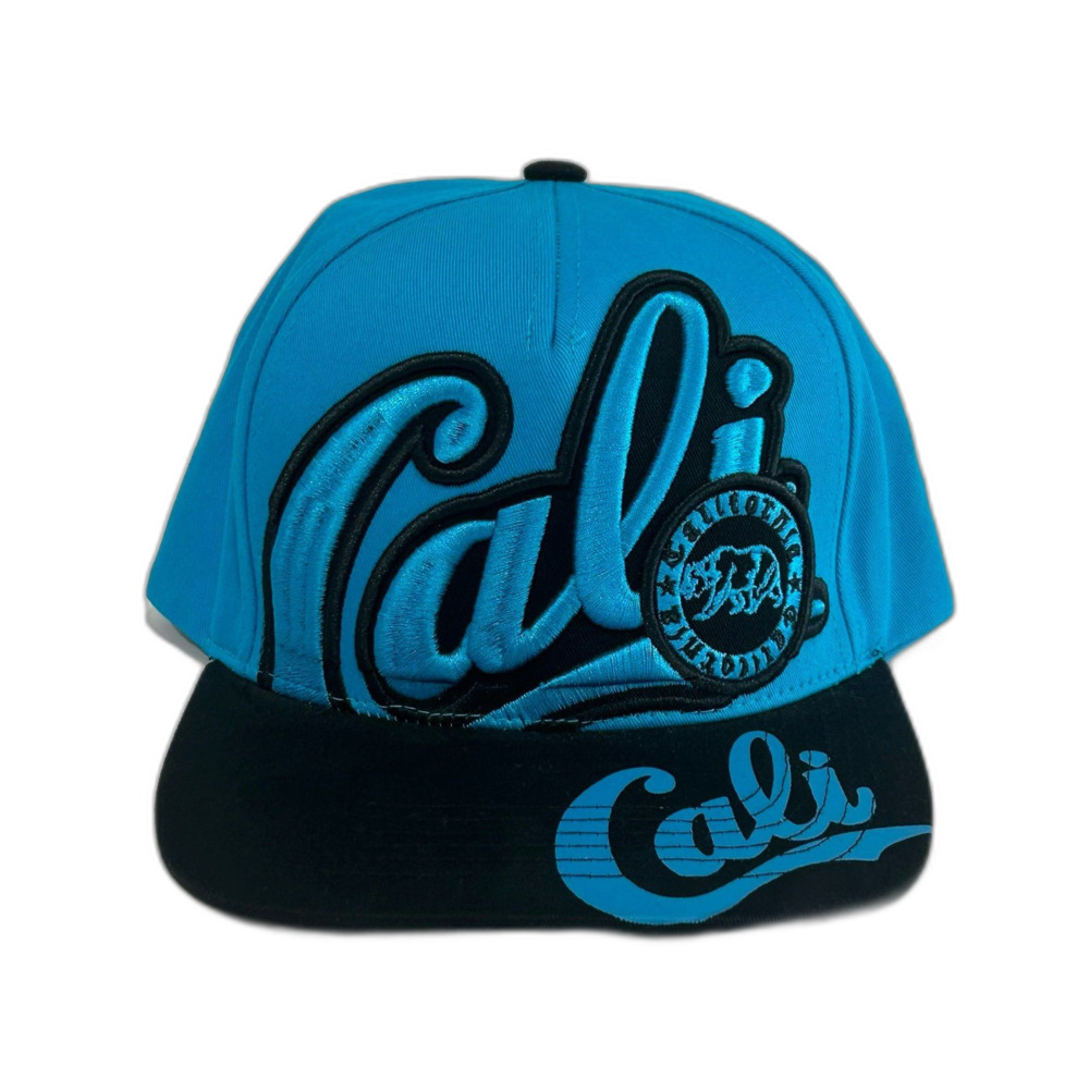 Top Level Cap Hat Unisex Snapback Blue/ Black Flat Bill Cali California - Picture 1 of 11